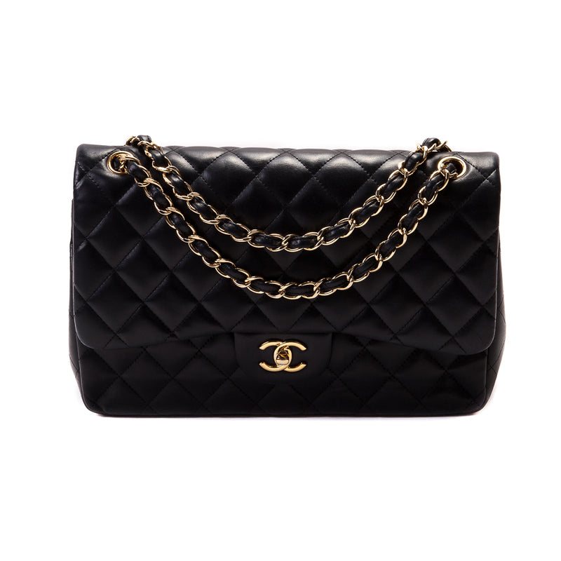 Classic Double Flap Lambskin Jumbo Black with GHW | Bag Religion