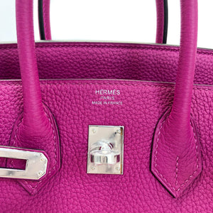 Birkin 25 in Rouge Pourpre Togo Leather with Palladium Hardware