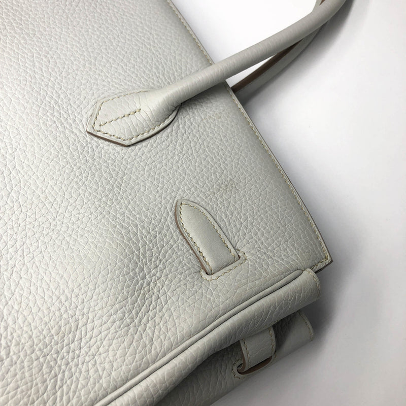 Hermes Birkin 25 Handbag Sienne Clemence with Palladium Hardware