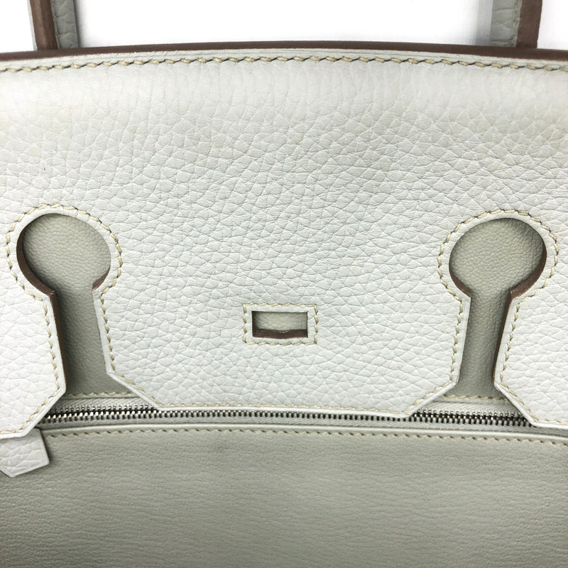 Hermes Birkin 35 Bag White Clemence Leather with Palladium Hardware