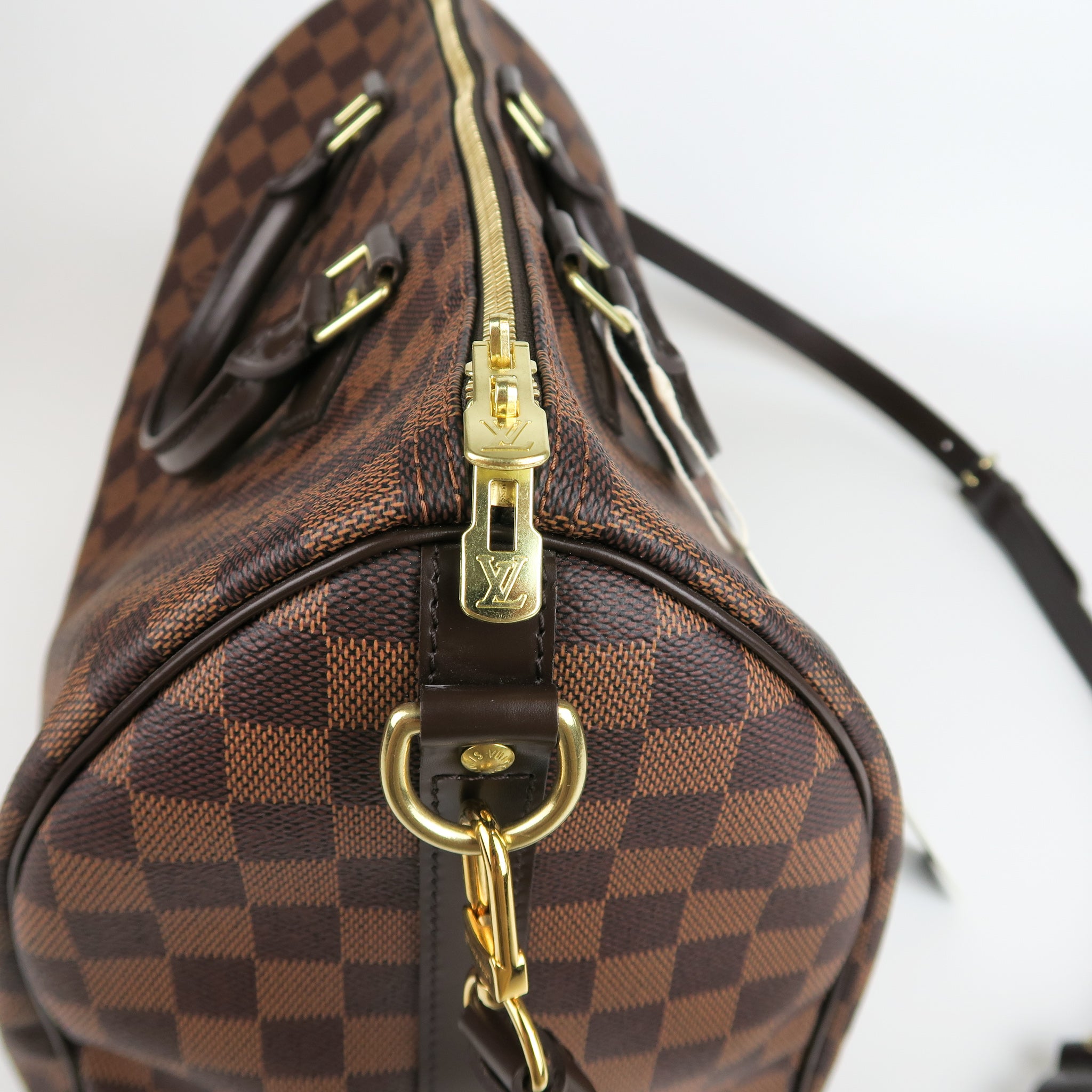 LOUIS VUITTON Speedy 35 Bandouliere Damier Ebene Bag Religion