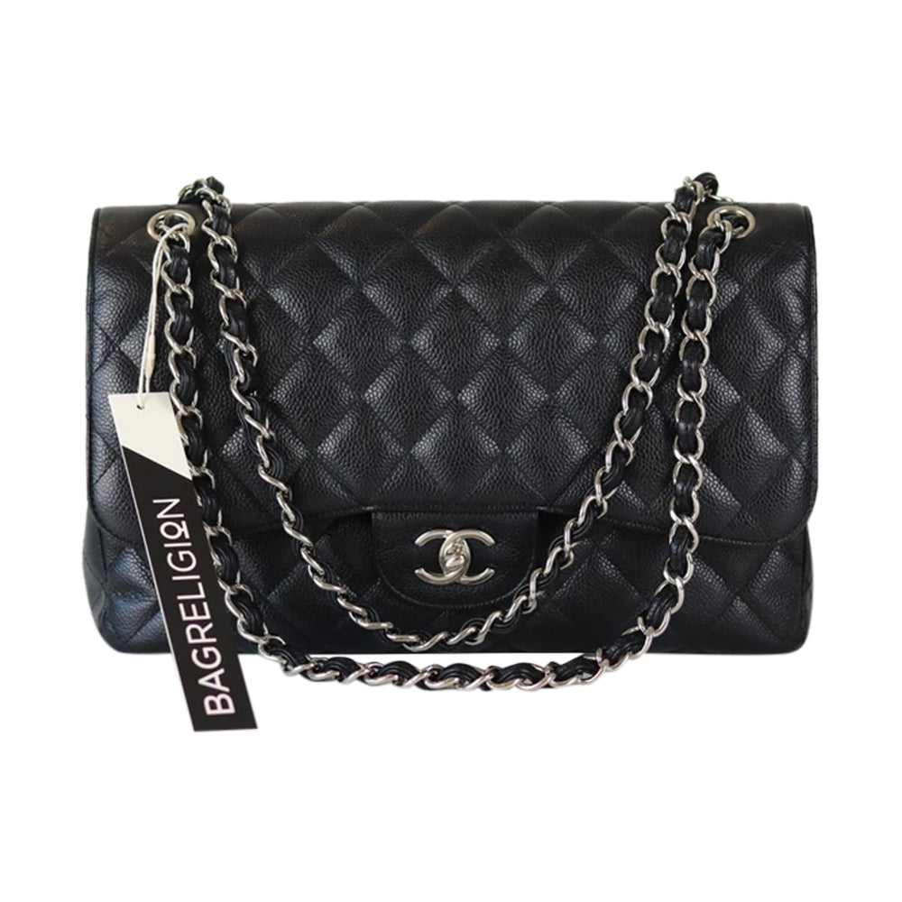 Jumbo Classic Flap Black Caviar Leather with SHW