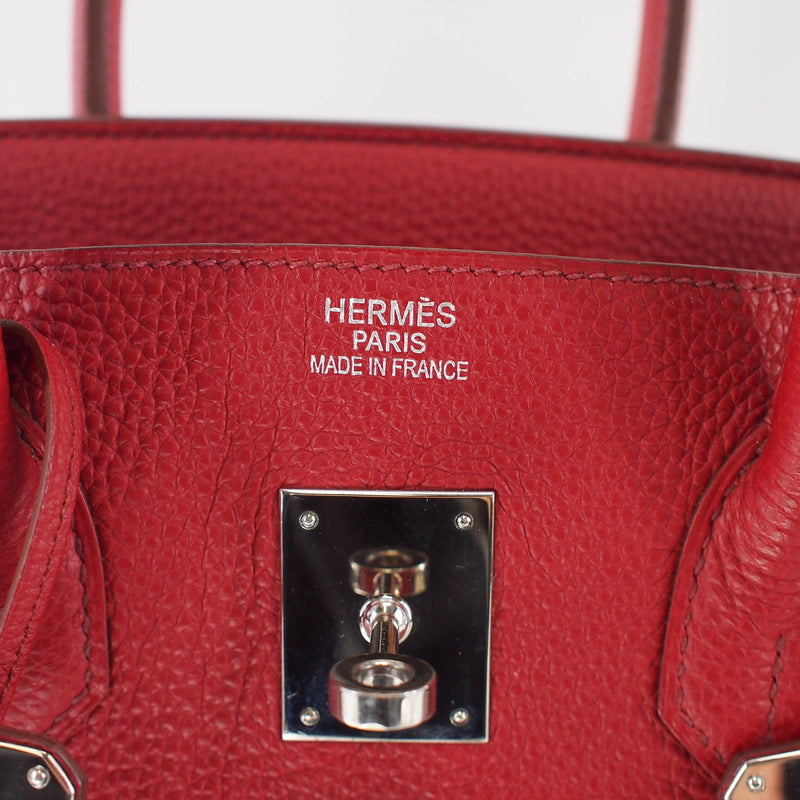 Hermes Burgundy Togo Calfskin Leather Palladium Hardware Birkin 35