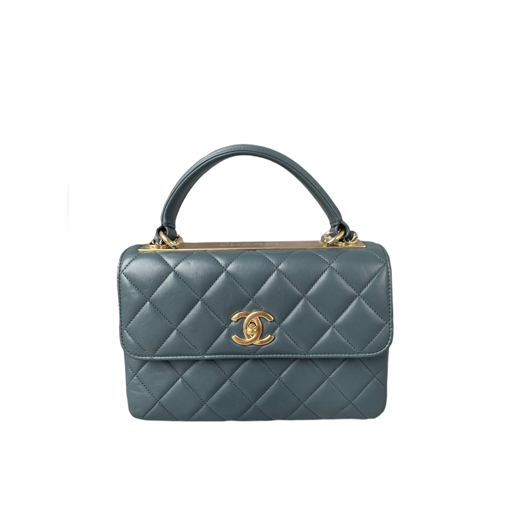 Small Trendy CC Flap Lambskin Blue GHW