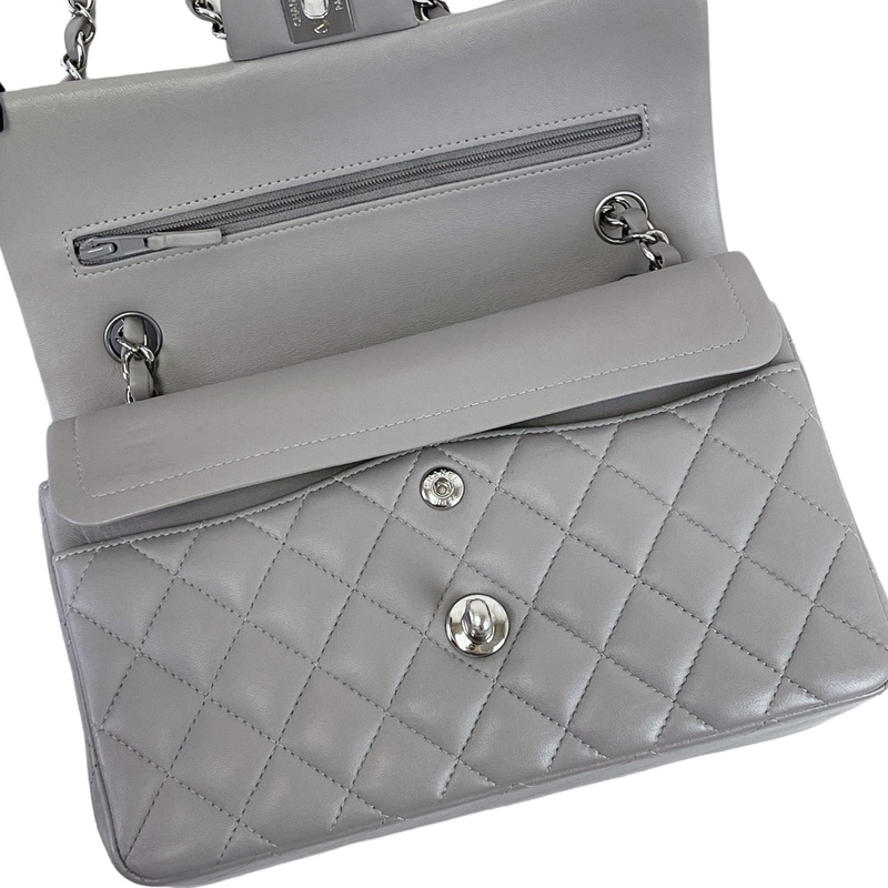 30% Deposit for - Small Classic Double Flap Lambskin Grey SHW