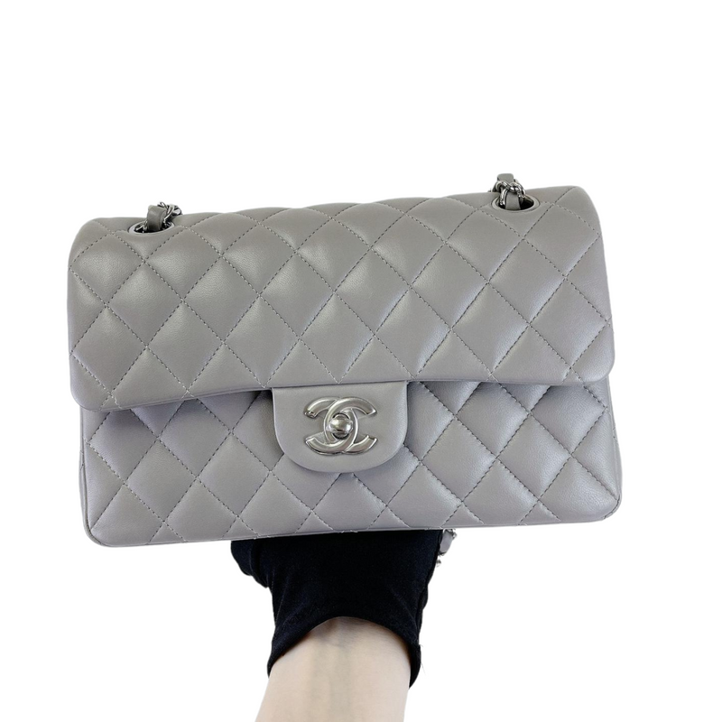 30% Deposit for - Small Classic Double Flap Lambskin Grey SHW