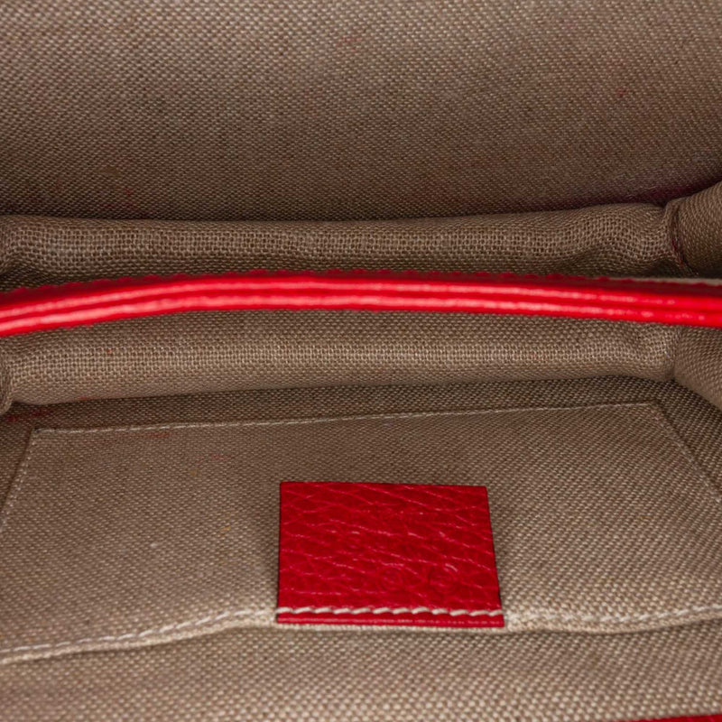 GUCCI Chain Red/Fuchsia Crossbody Clutch Bag