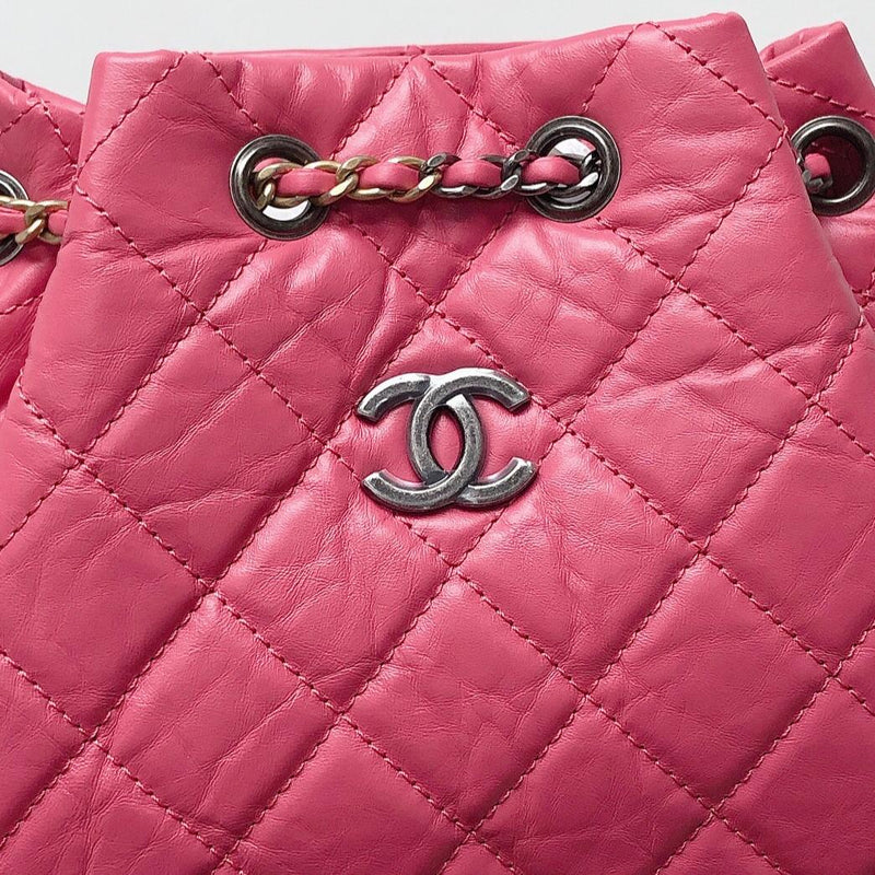 CHANEL Aged Calfskin Quilted Small Gabrielle Backpack Orange 1225343