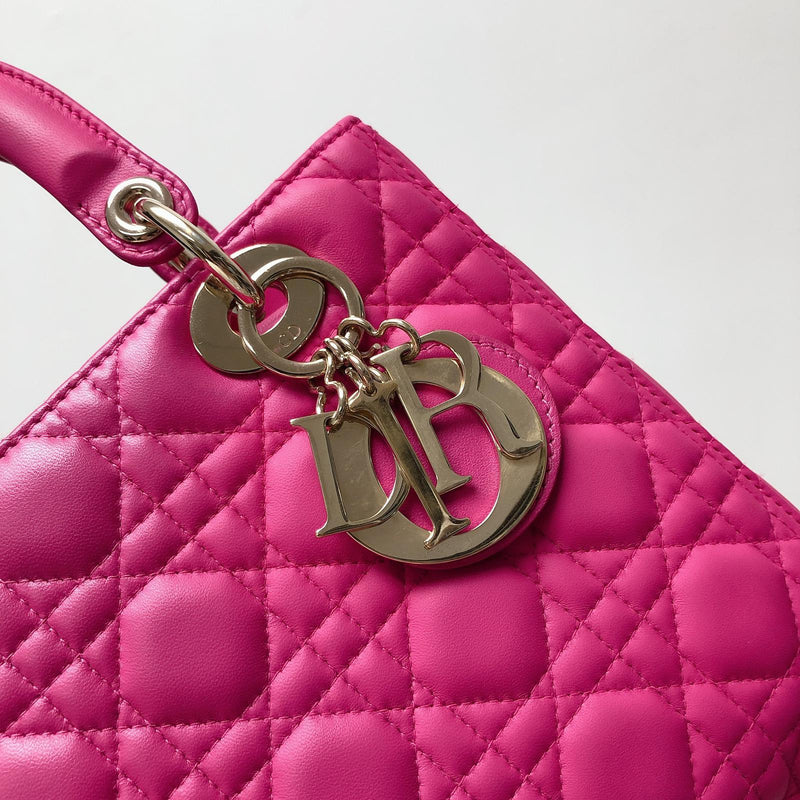 Dior Classic Lady Dior Rose Fuchsia Lambskin – ＬＯＶＥＬＯＴＳＬＵＸＵＲＹ