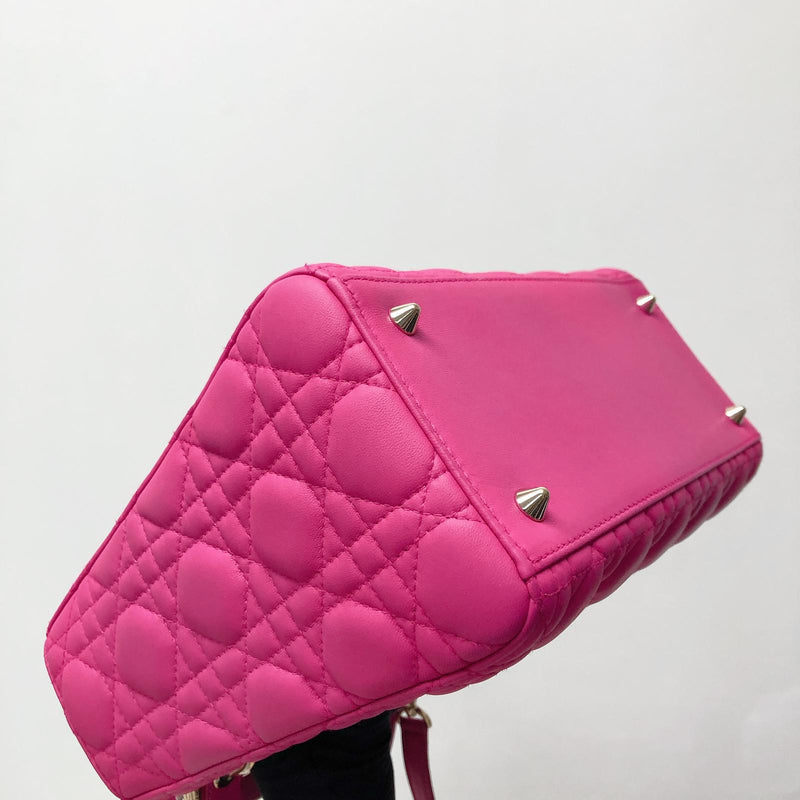 Christian Dior Lady Dior Nano Bag in Lambskin Cannage Fuchsia — UFO No More