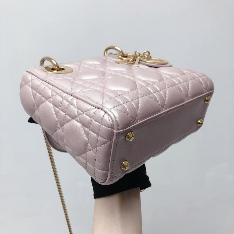 Dior - Mini Lady Dior Bag Lotus Pearlescent Cannage Lambskin - Women