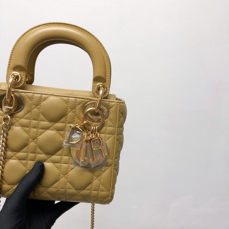 Mini Lady Dior Bag Camel GHW