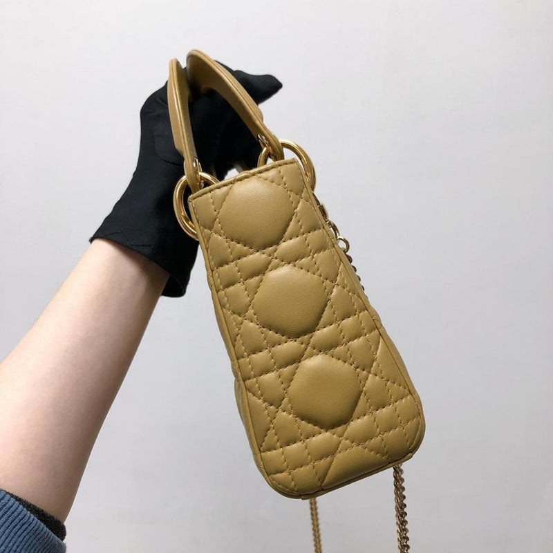 Mini Lady Dior Bag Camel GHW