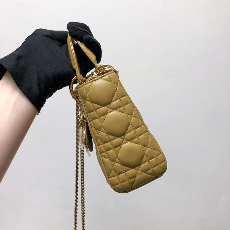 Mini Lady Dior Bag Camel GHW