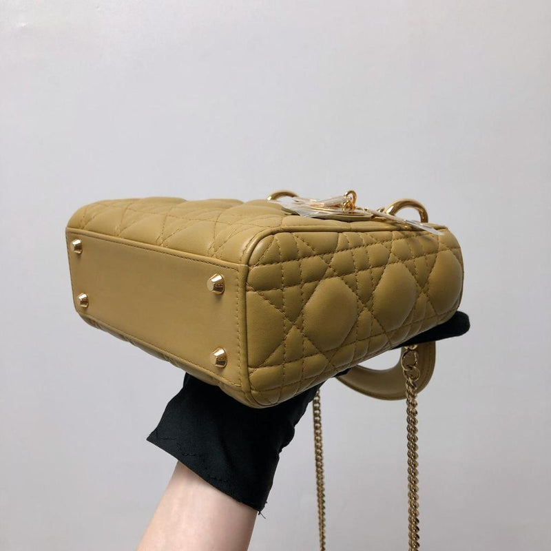 Mini Lady Dior Bag Camel GHW