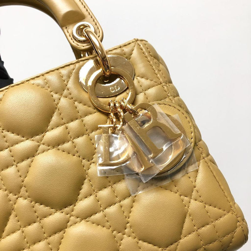 Mini Lady Dior Bag Camel GHW