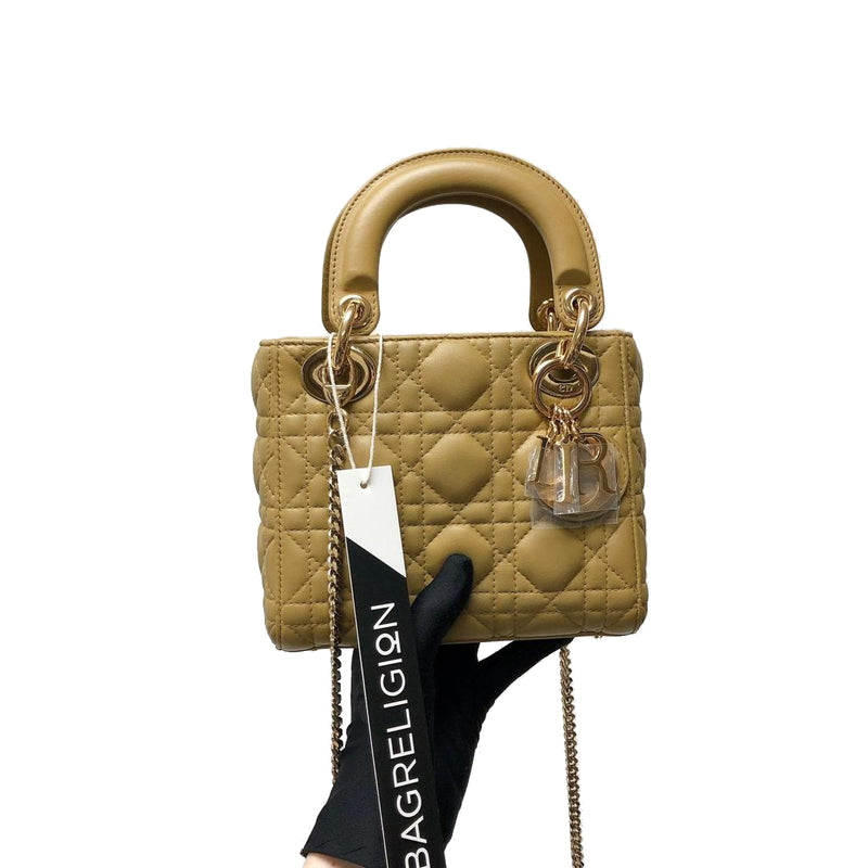 Mini Lady Dior Bag Camel GHW