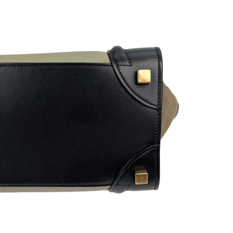 Celine Tricolor Leather Canvas Mini Luggage Tote (SHF-17162) – LuxeDH