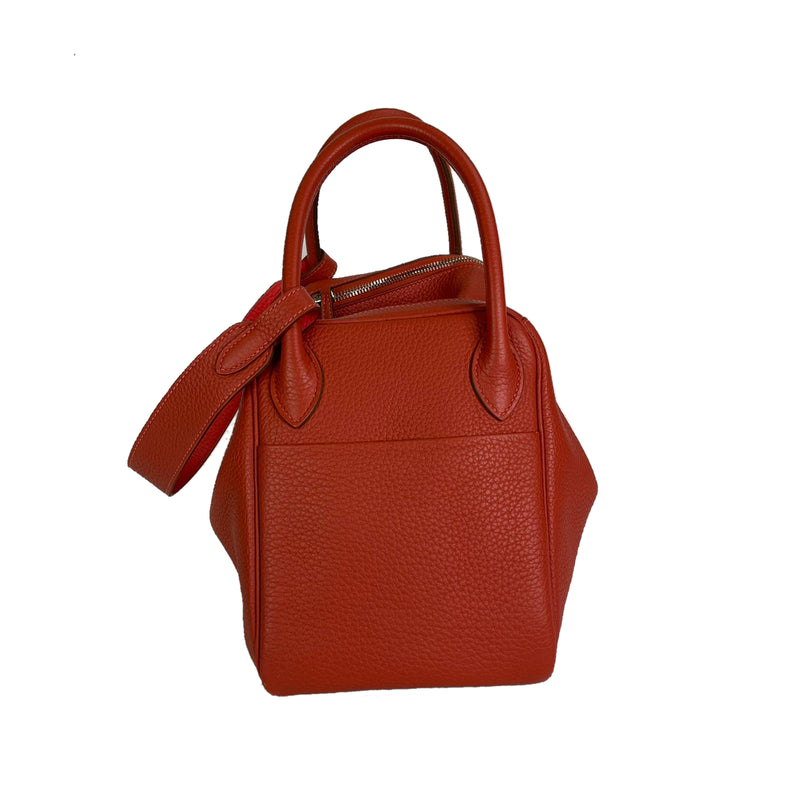 Authentic! Hermes Evelyne Brick Red Clemence Leather PM Handbag Purse