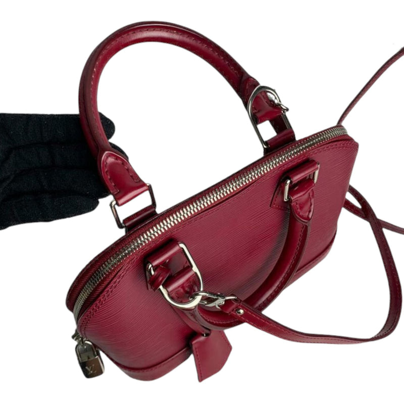 Louis Vuitton Red and Black Python Alma BB Crossbody Bag