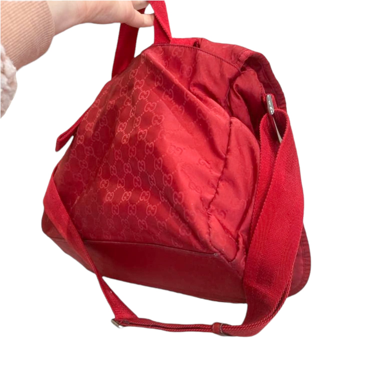 Gucci Nylon GG Guccissima Diaper Bag Red SHW Bag Religion