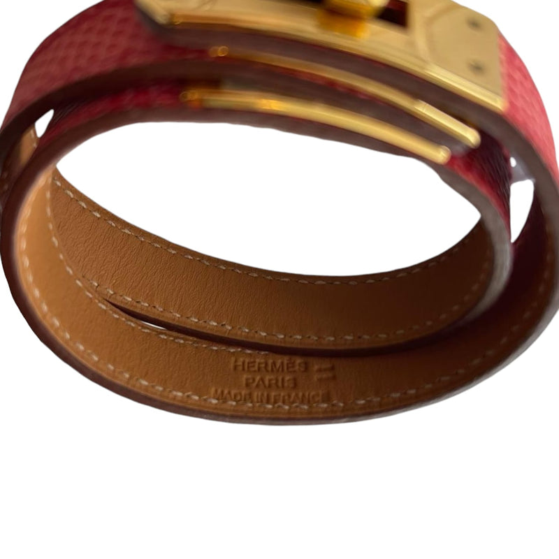 HERMES-Mini-Kelly-Bracelet-Double-Tour-Leather-Yellow-Size-T2