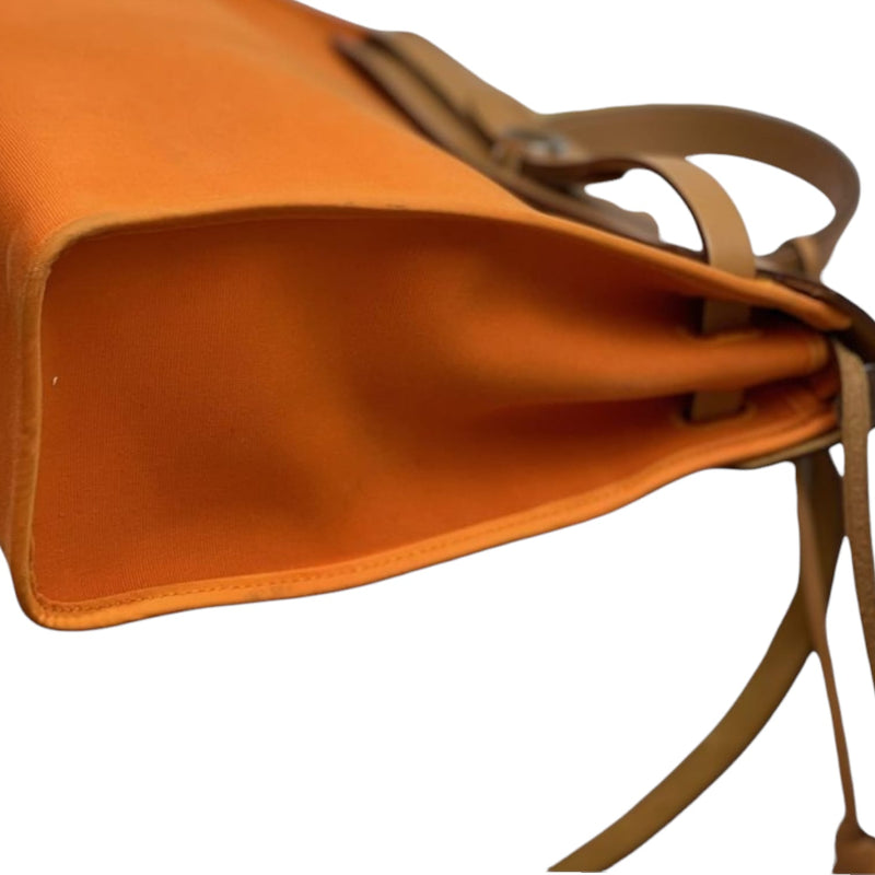 Hermes Hermes Herbag PM Beige Canvas Brown Leather Shoulder Bag