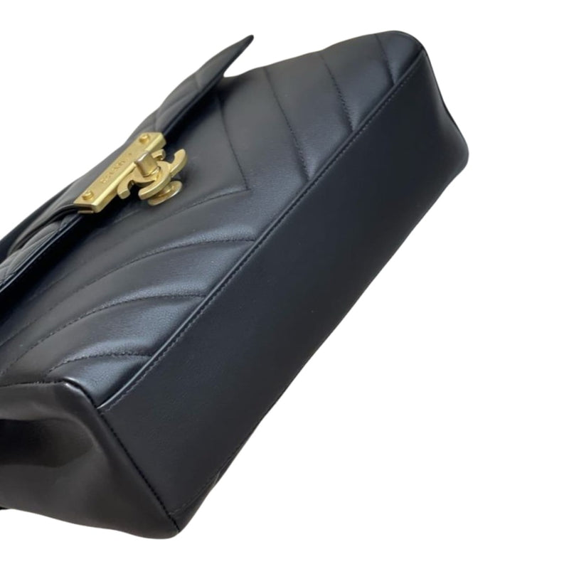 Gold Class CC Top Handle Quilted Calfskin Black GHW