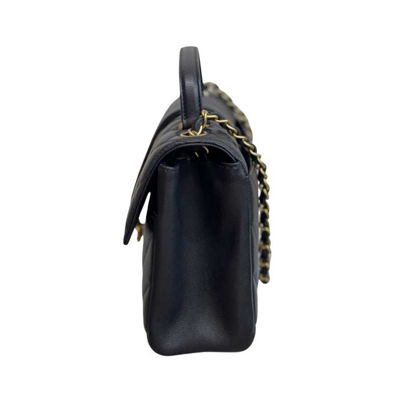 Gold Class CC Top Handle Quilted Calfskin Black GHW