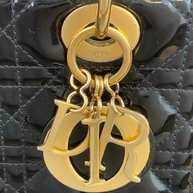 Medium Lady Dior Patent Black GHW