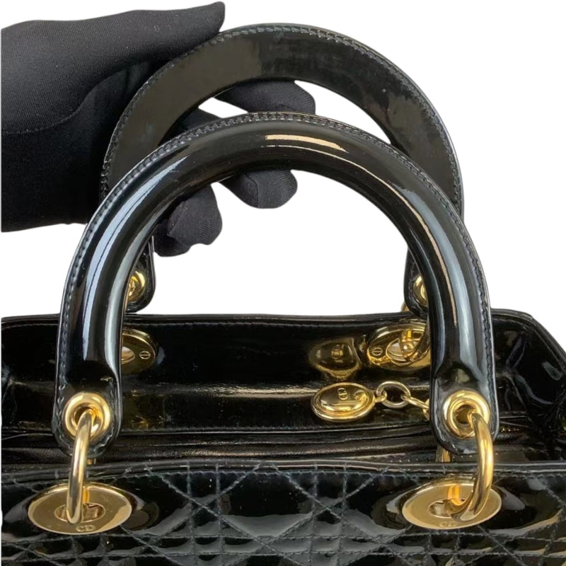 Medium Lady Dior Patent Black GHW