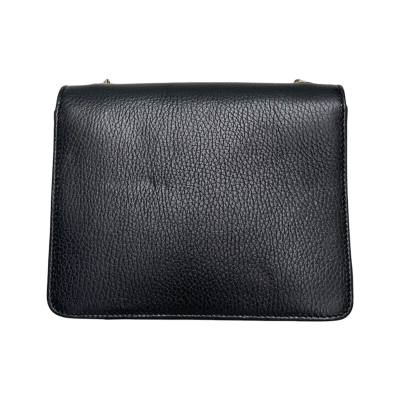 Small Interlocking GG Calfskin Black GHW