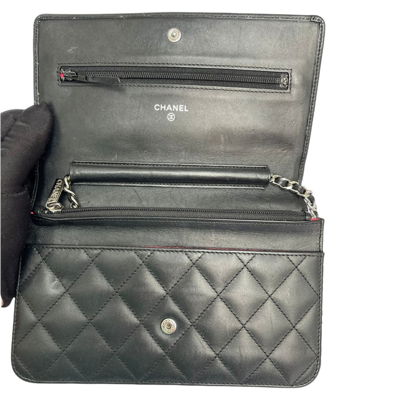 Wallet on Chain Quilted Lambskin Black SHW