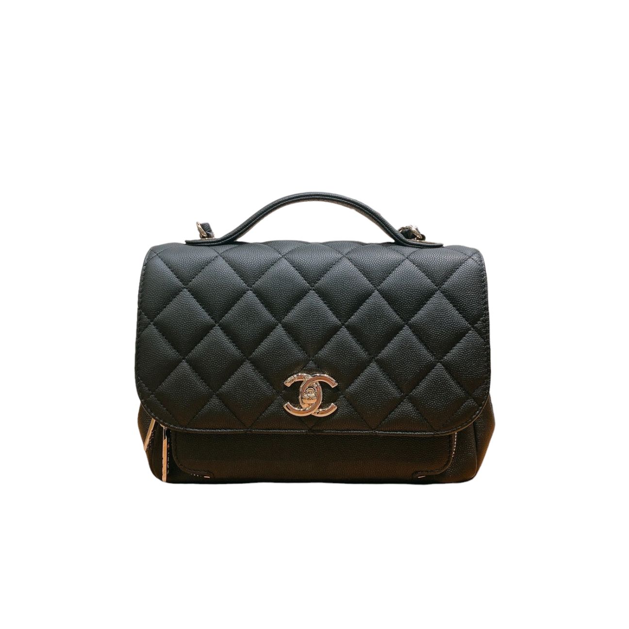 Authentic Chanel Black Caviar Leather Medium Business Affinity Flap Ba –  Paris Station Shop