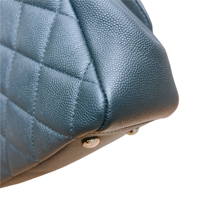 CHANEL Caviar Quilted Business Affinity Backpack Light Blue