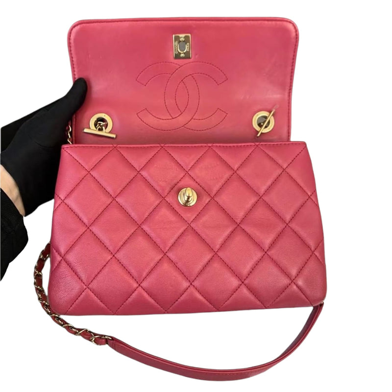 Small Trendy CC Flap Lambskin Pink GHW