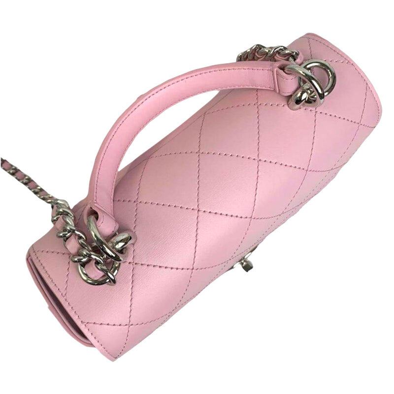 CHANEL Trendy CC Chevron Top Handle Flap Shoulder Bag Light Pink