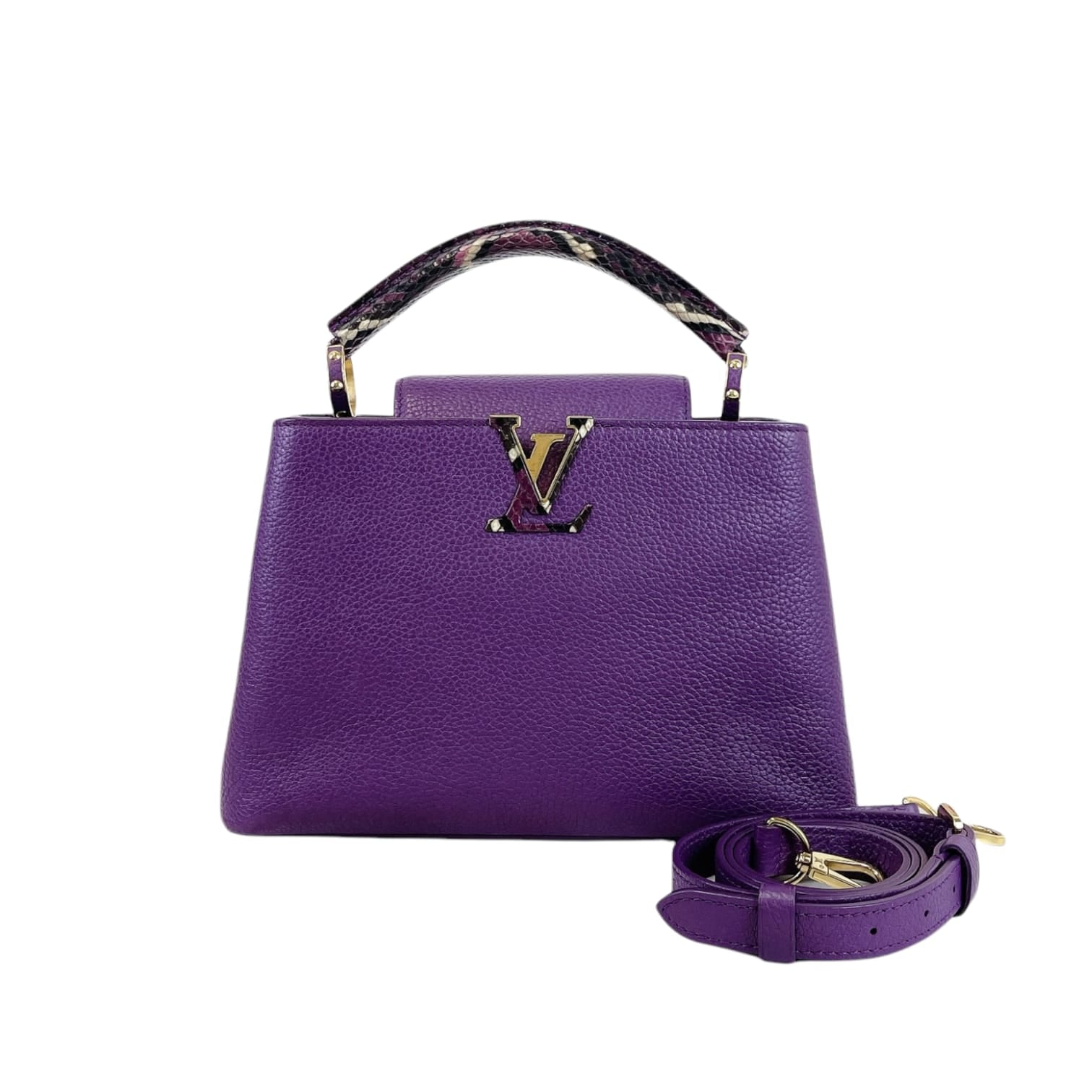 NINE HANDLE BANDOULIERE LOUIS VUITTON J02440 IN PYTHON LEATHER PURPLE NEW  STRAP Exotic leather ref.943654 - Joli Closet