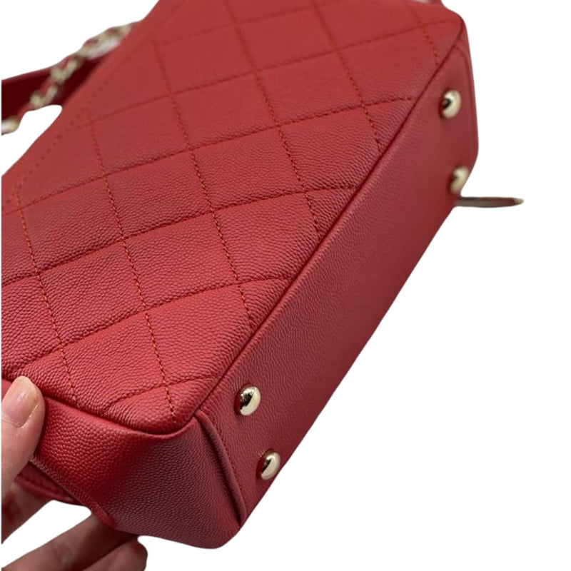 Small Business Affinity Flap Caviar Red GHW