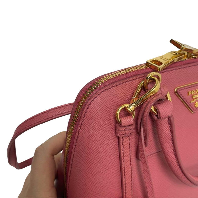 Prada Tamaris Saffiano Lux Leather Medium Double Zip Tote Bag