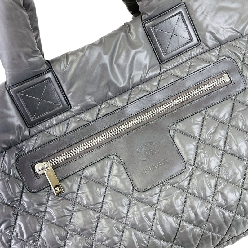 Large Cocoon Coco Quilted Nylon Grey SHW