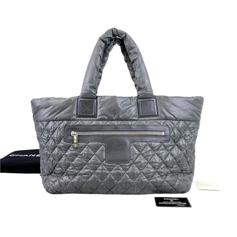 Large Cocoon Coco Quilted Nylon Grey SHW