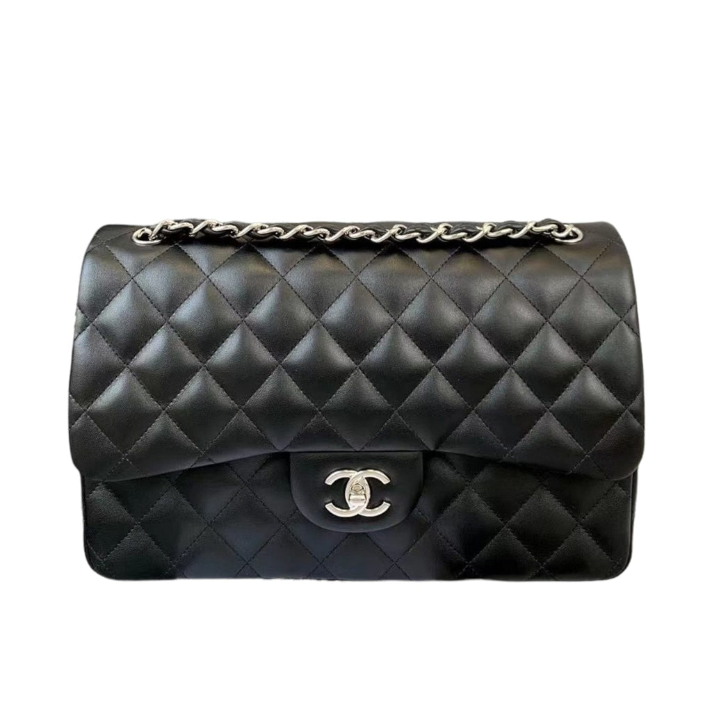 Jumbo Classic Double Flap Lambskin Black SHW