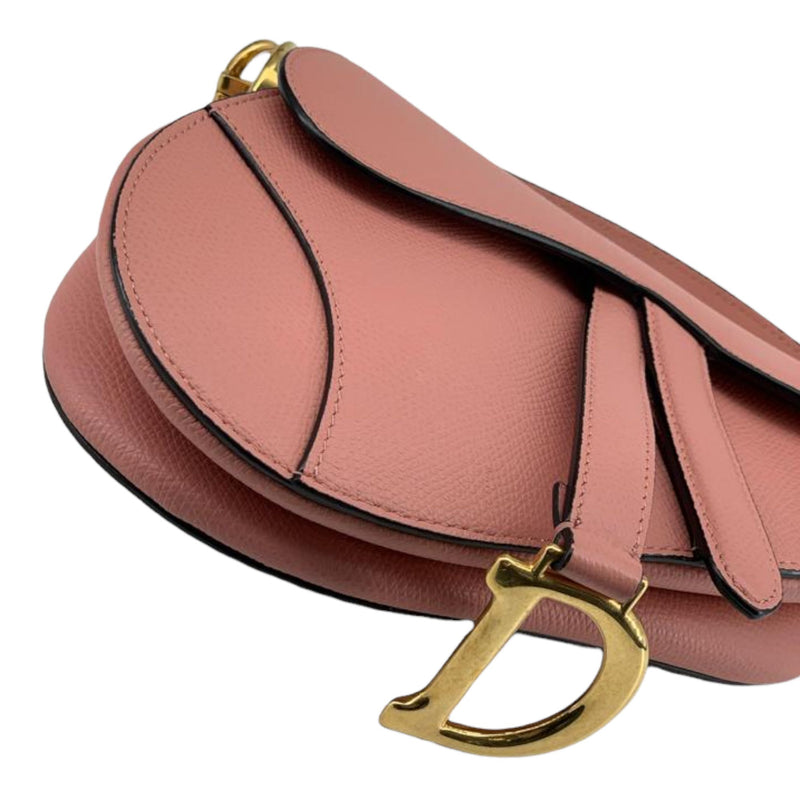 Dior Pink Snakeskin Mini Saddle Bag
