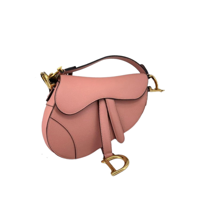 Dior Nude Calfskin Leather Mini Saddle Bag