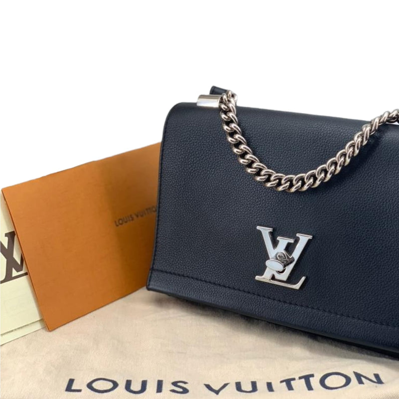 LOUIS VUITTON Lock Me II BB Chain Hand Bag Noir Taurillon Clemence M51200
