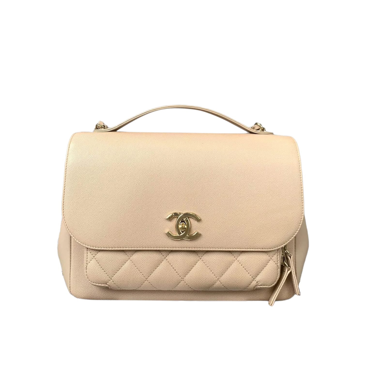 CHANEL Caviar Quilted Small Business Affinity Flap Camel 222812