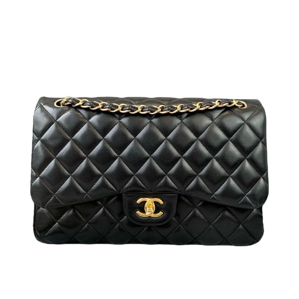 Jumbo Classic Double Flap Lambskin Black GHW