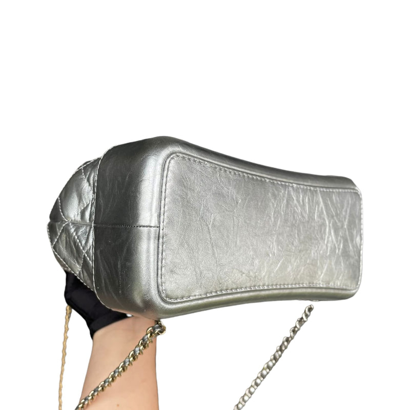 Chanel Metallic Silver Crumbled Quilted Calfskin Gabrielle Backpack (L –  Max Pawn