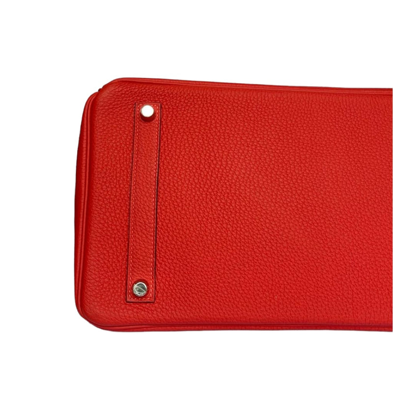 Hermes Birkin Handbag Rouge Pivoine Togo with Palladium Hardware 25 Red